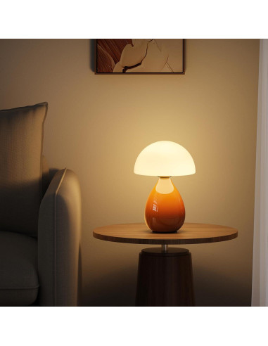 Lámpara de Hongo VanBoLon LED Regulable Blanca y Naranja