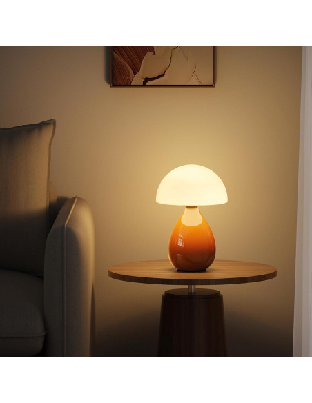 Lámpara de Hongo VanBoLon LED Regulable Blanca y Naranja