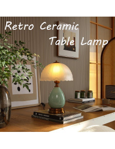 Lámpara de Mesa Vintage Glivpny 40.64 cm Cerámica Retro 2