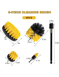 Juego de Accesorios de Cepillo de Taladro MUQIDA 6 Piezas 2