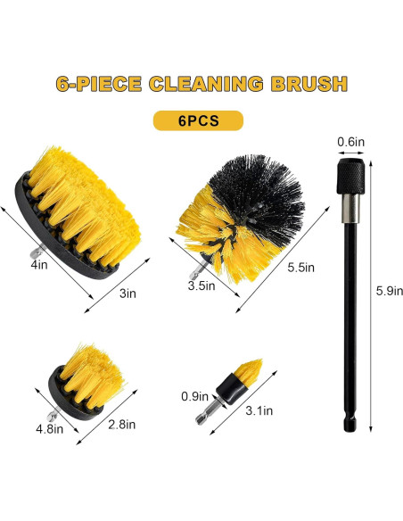 Juego de Accesorios de Cepillo de Taladro MUQIDA 6 Piezas