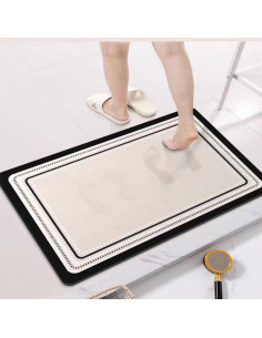 Alfombra de Baño ACCUMTEK 81x50cm Antideslizante Beige 2