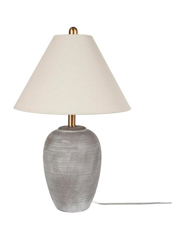 Lámpara de mesa rústica Nourison de cerámica marrón 58 cm