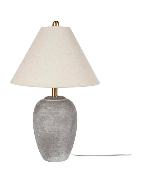 Lámpara de mesa rústica Nourison de cerámica marrón 58 cm