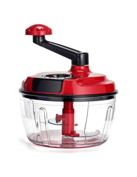 Procesador de Alimentos Manual ZABBOW 1.5L Rojo Picador de Manivela