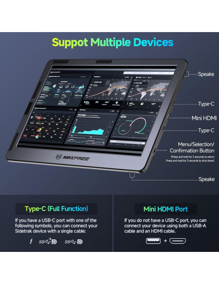 Maxfree F1 Extensor de Pantalla Portátil 14" FHD 1080p
