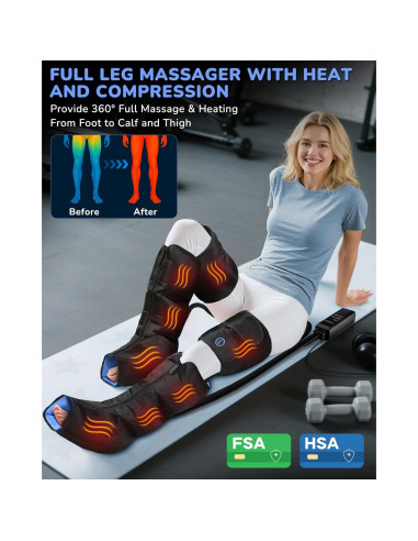 Masajeador de Piernas MUSUGY con Calor y Compresión - 6 Modos