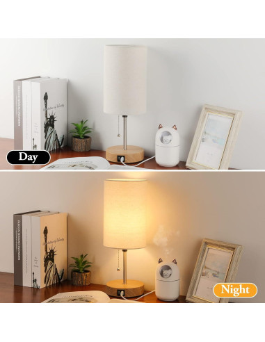 Juego de 2 Lámparas de Mesa Lakumu con Puertos USB Beige