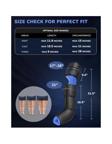 Masajeador de Piernas MUSUGY con Calor y Compresión - 6 Modos