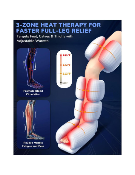 Masajeador de Piernas MUSUGY con Calor y Compresión - 6 Modos Masajeador de Piernas MUSUGY con Calor y Compresión - 6 Modos