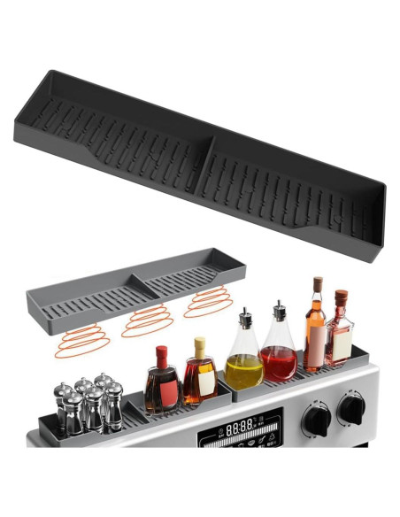 Estante de Especias Magnético Genérico 76.2x8.9cm Silicona Negro