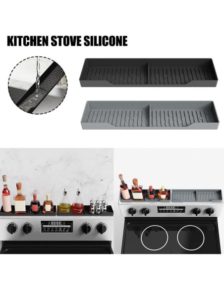 Estante de Especias Magnético Genérico 76.2x8.9cm Silicona Negro