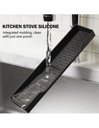 Estante de Especias Magnético Genérico 76.2x8.9cm Silicona Negro