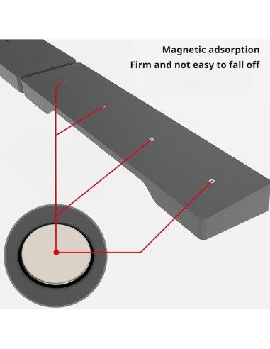 Estante de Especias Magnético Genérico 76.2x8.9cm Silicona Negro