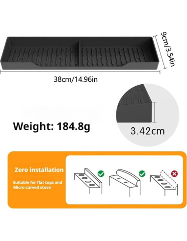 Estante de Especias Magnético Genérico 76.2x8.9cm Silicona Negro