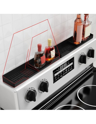 Estante de Especias Magnético Genérico 76.2x8.9cm Silicona Negro