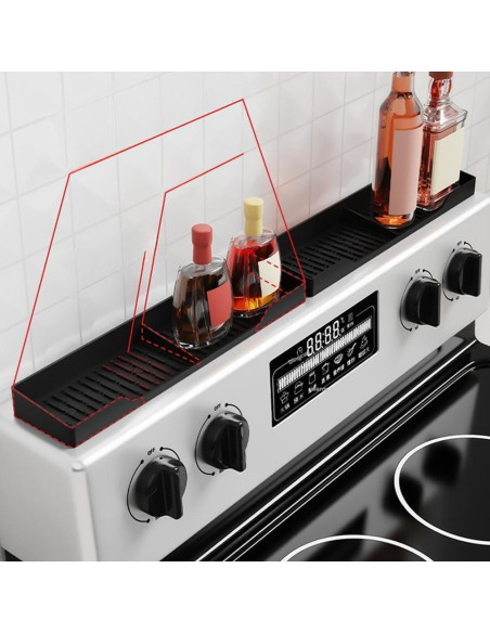 Estante de Especias Magnético Genérico 76.2x8.9cm Silicona Negro