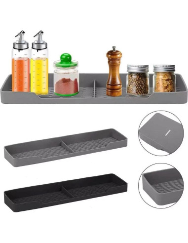 Estante de Especias Magnético Genérico 76.2x8.9cm Silicona Negro
