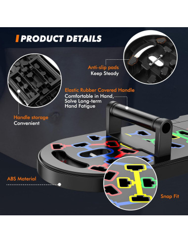 Equipo de Ejercicio en Casa KUYOU - Tabla de Flexiones y Bandas