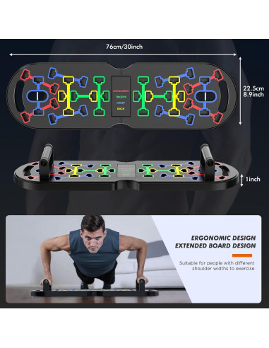 Equipo de Ejercicio en Casa KUYOU - Tabla de Flexiones y Bandas