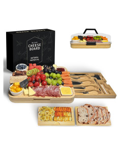 Tabla de Charcutería Wulumi de Bambú 38x30 cm con Tapa