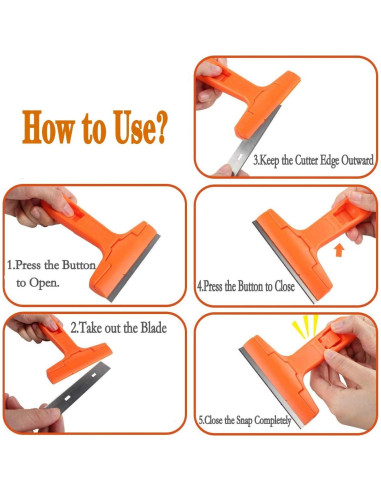 Raspador de Vidrio Jinhong 5.5" con 20 Cuchillas de Acero