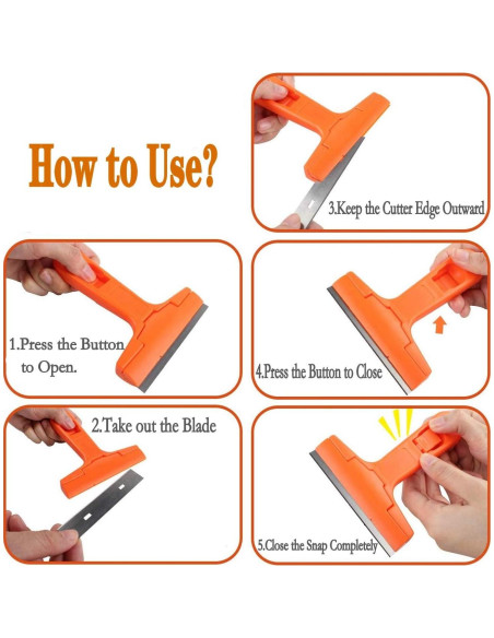 Raspador de Vidrio Jinhong 5.5" con 20 Cuchillas de Acero