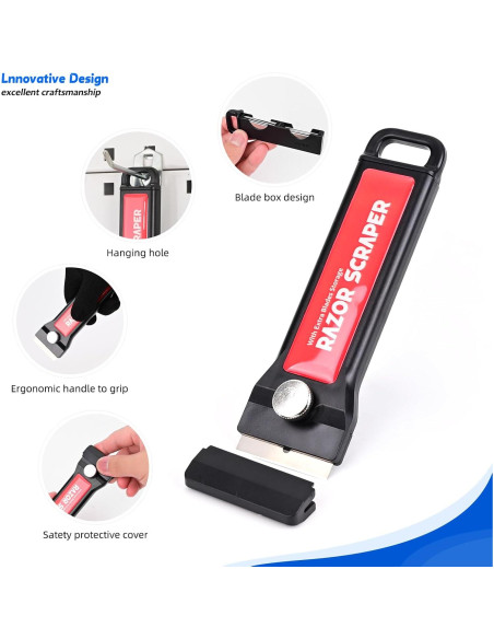 EHDIS Raspador de Cuchilla Metálica 2PCS con 20 Repuestos