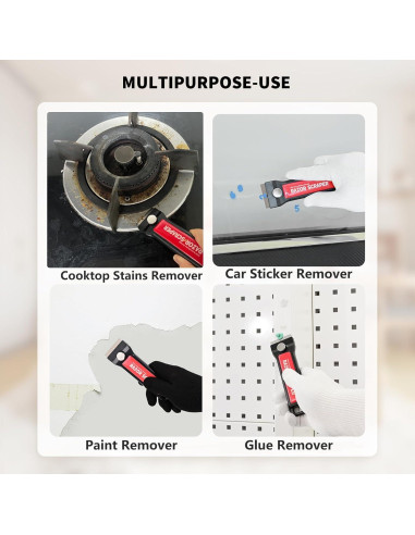 EHDIS Raspador de Cuchilla Metálica 2PCS con 20 Repuestos