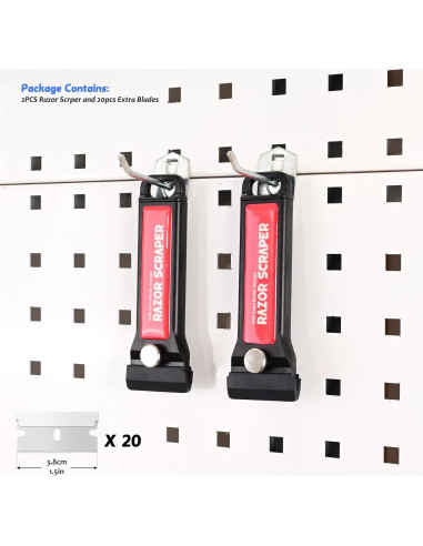 EHDIS Raspador de Cuchilla Metálica 2PCS con 20 Repuestos