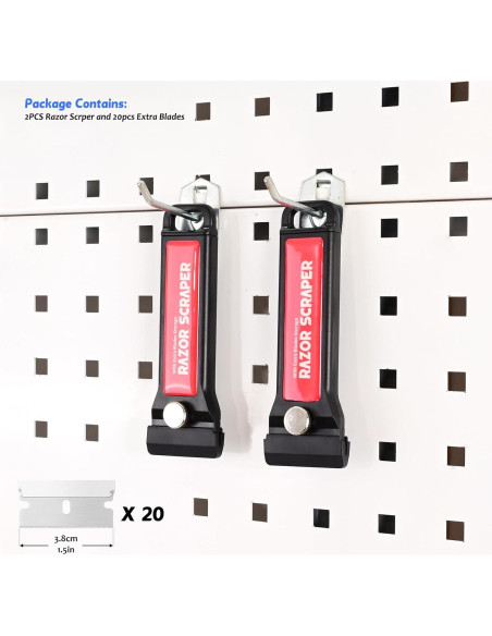 EHDIS Raspador de Cuchilla Metálica 2PCS con 20 Repuestos