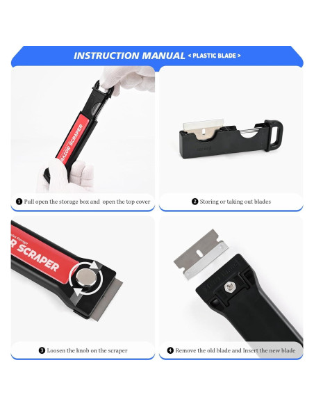 EHDIS Raspador de Cuchilla Metálica 2PCS con 20 Repuestos