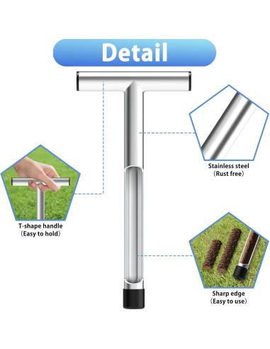 Sonda de Muestreo de Suelo ForoGore 30 cm Acero Inoxidable