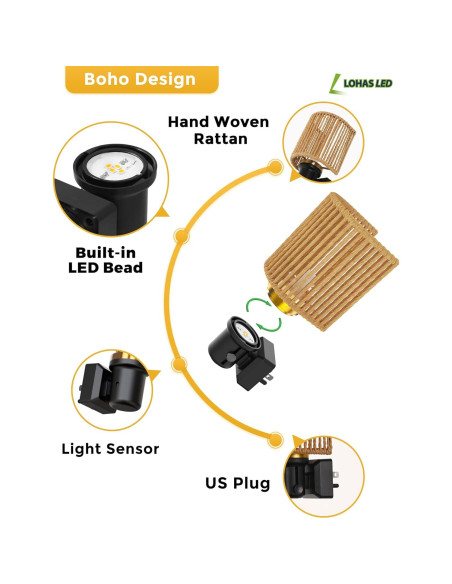 Luz Nocturna Bohemia Regulable LOHAS LED 3000K Enchufable
