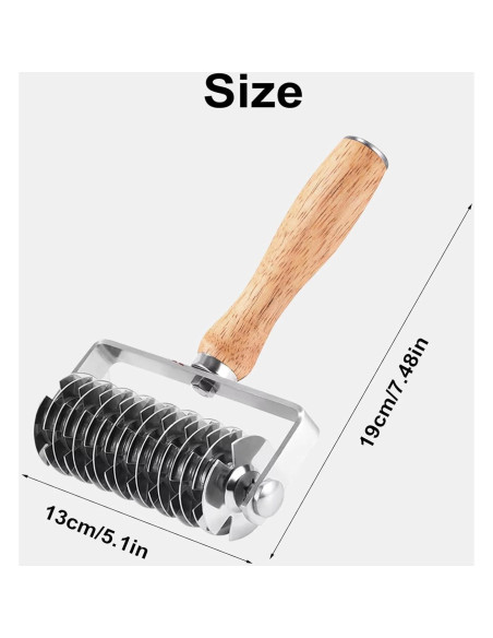 Rodillo de Lattice de Acero Inoxidable YUNYDSM con Mango de Roble
