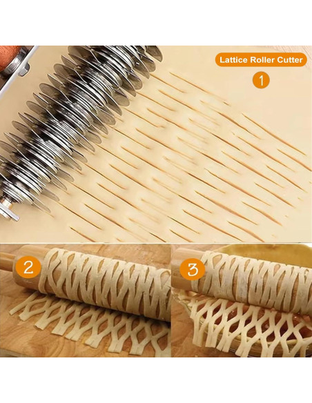 Rodillo de Lattice de Acero Inoxidable YUNYDSM con Mango de Roble