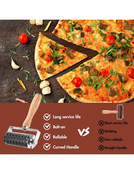 Rodillo de Lattice de Acero Inoxidable YUNYDSM con Mango de Roble