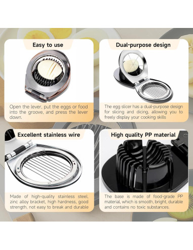 Cortador de Huevos y Frutas Arimagroup, Acero Inoxidable, 3 Estilos