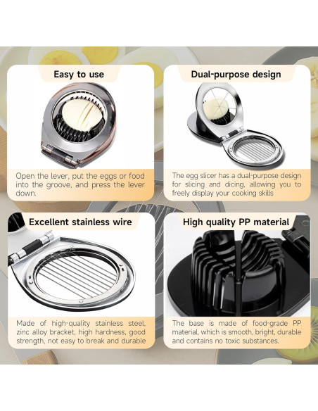 Cortador de Huevos y Frutas Arimagroup, Acero Inoxidable, 3 Estilos