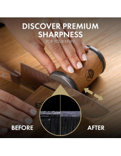 Afilador de Cuchillos HORL 2 de Madera de Roble con Discos Premium 2