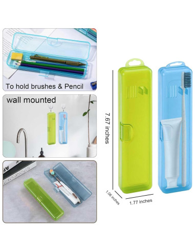Estuche de Cepillo de Dientes de Viaje YS-002 Portátil 2 Pcs