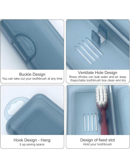 Estuche de Cepillo de Dientes de Viaje YS-002 Portátil 2 Pcs