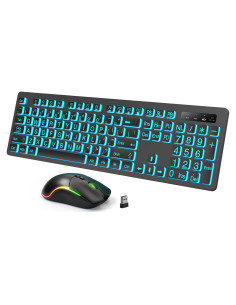 Combo Teclado y Ratón Inalámbrico Luzarriba Retroiluminado