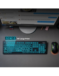 Combo Teclado y Ratón Inalámbrico Luzarriba Retroiluminado 2