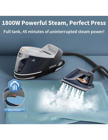 Estación de Vapor IRONDAY SL-8808X 1800W 1.5L Cerámica Azul