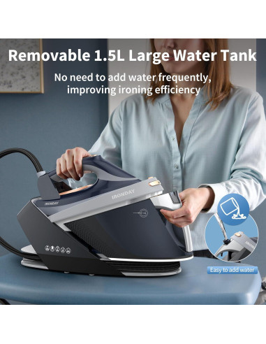 Estación de Vapor IRONDAY SL-8808X 1800W 1.5L Cerámica Azul