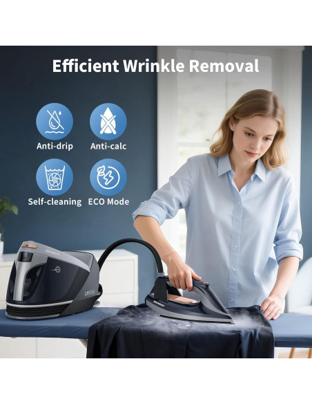 Estación de Vapor IRONDAY SL-8808X 1800W 1.5L Cerámica Azul