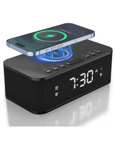 Reloj Despertador Digital Fansbe Direct con Ruido Blanco y Carga Inalámbrica