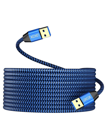 Cable USB 3.0 macho a macho LDKCOK 4.57m trenzado duradero