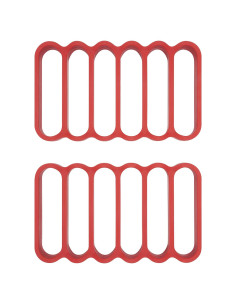 Soportes de Silicona para Asar OXO Good Grips, Paquete de 2, Rojo